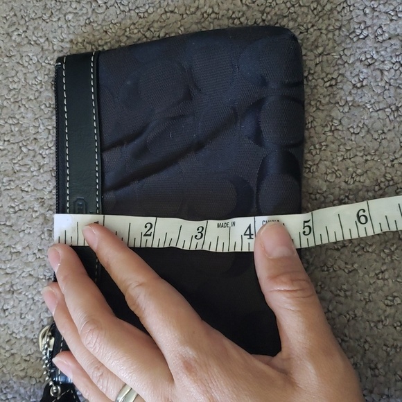 Coach Black Monogram Wristlet Zip Bag - Picture 7 of 7
